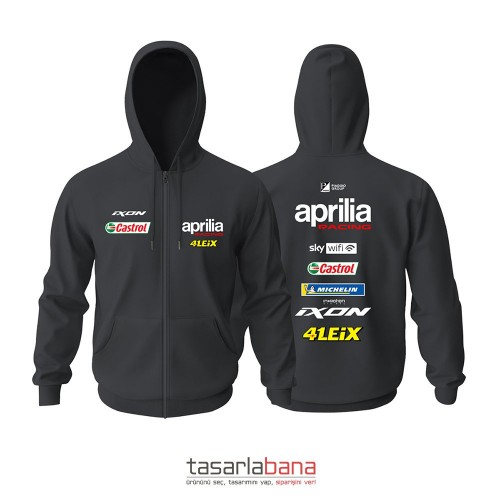 Aprilia Racing Team Aleix Espargaro Edition Fermuarlı Kapüşonlu Hoodie