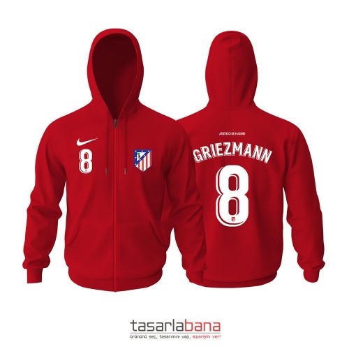 Atlético Madrid Fourth Edition 2021-2022 Fermuarlı Kapüşonlu Hoodie