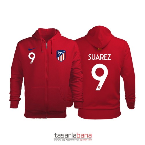 Atlético Madrid Home Edition 2020-2021 Fermuarlı Kapüşonlu Hoodie