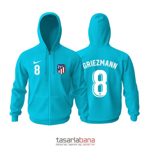 Atlético Madrid Third Edition 2021-2022 Fermuarlı Kapüşonlu Hoodie