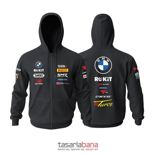 BMW ROKIT WSBK Team - Black Edition 2024-2025 Fermuarlı Hoodie