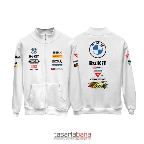 BMW ROKIT WSBK Team - White Edition 2024-2025 Fermuarlı Hırka