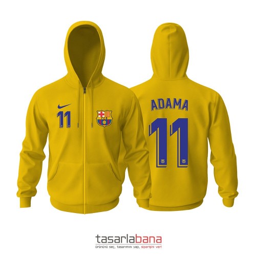 Barcelona Fourth Edition 2021-2022 Fermuarlı Kapüşonlu Hoodie