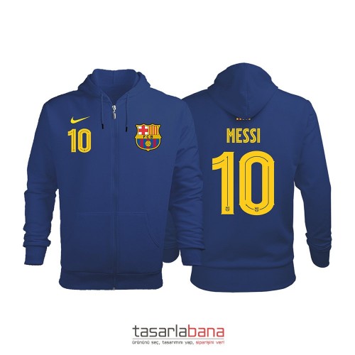 Barcelona Home Edition 2020-2021 Fermuarlı Kapüşonlu Hoodie