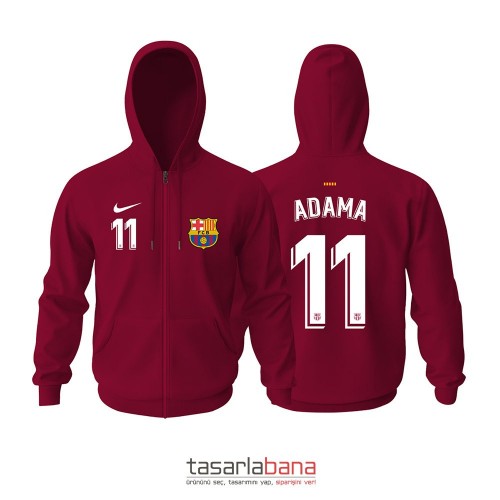 Barcelona Home Edition 2021-2022 Fermuarlı Kapüşonlu Hoodie