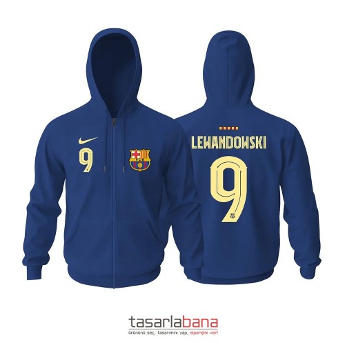 Barcelona Home Edition 2022-2023 Fermuarlı Kapüşonlu Hoodie