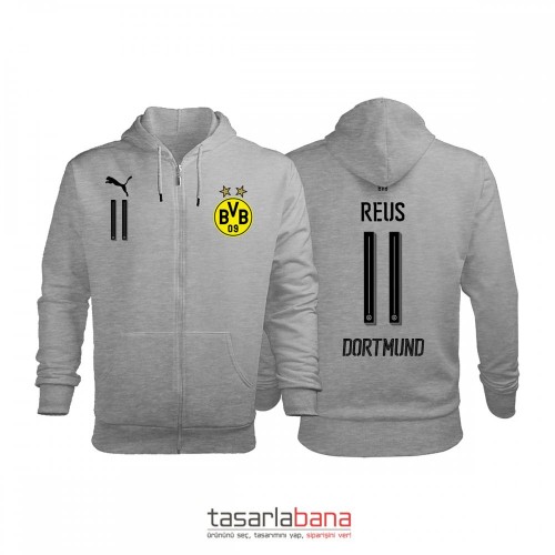 Borussia Dortmund Third Edition 2017-2018 Fermuarlı Hoodie