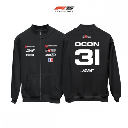 Haas F1 Team: VF-25 Black Edition 2025 Fermuarlı Hırka