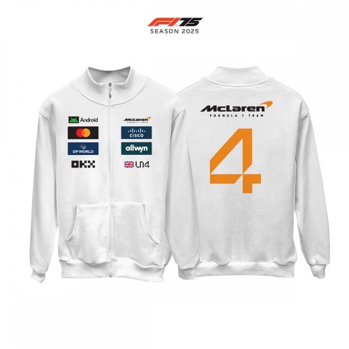 McLaren F1 Team: MCL39 White Edition 2025 Fermuarlı Hırka
