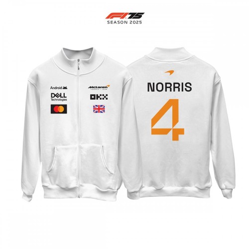 McLaren F1 Team: MCL39 White Crew Edition 2025 Fermuarlı Hırka