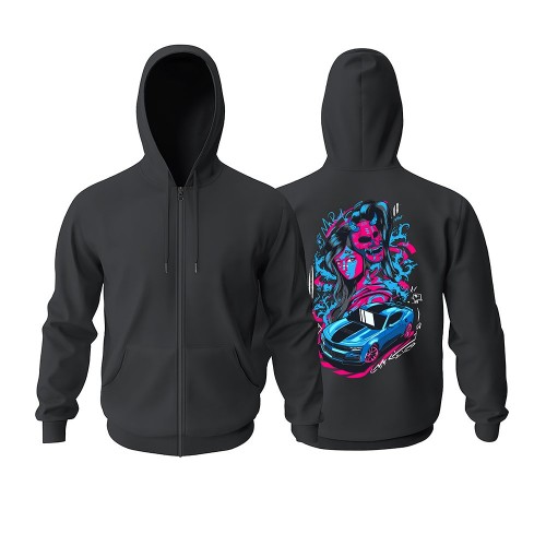 Chaos car Fermuarlı Hoodie