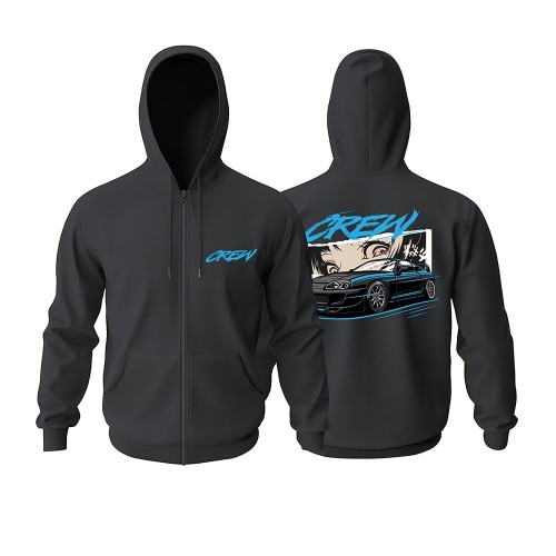 Crew Car Fermuarlı Hoodie