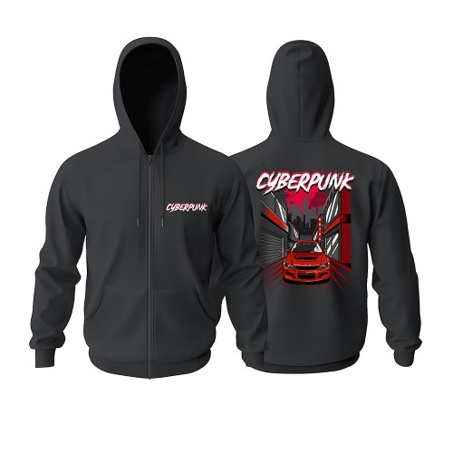 Cyberpunk Evo Fermuarlı Hoodie