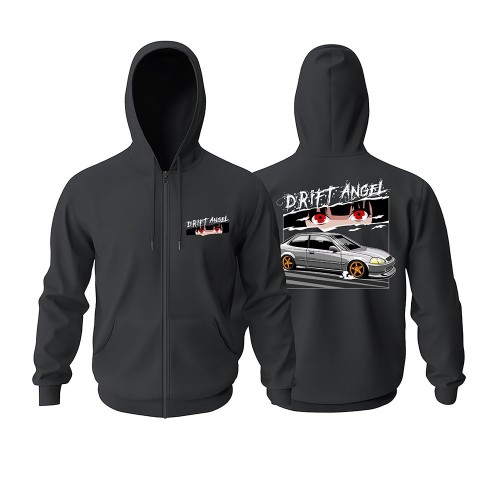 Drift Angel Fermuarlı Hoodie