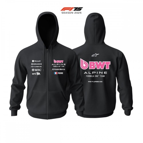 Alpine F1 Team: A525 - Black Edition 2025 Fermuarlı Hoodie