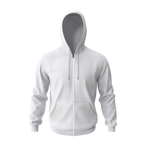 Kendin Tasarla Beyaz Fermuarlı Hoodie