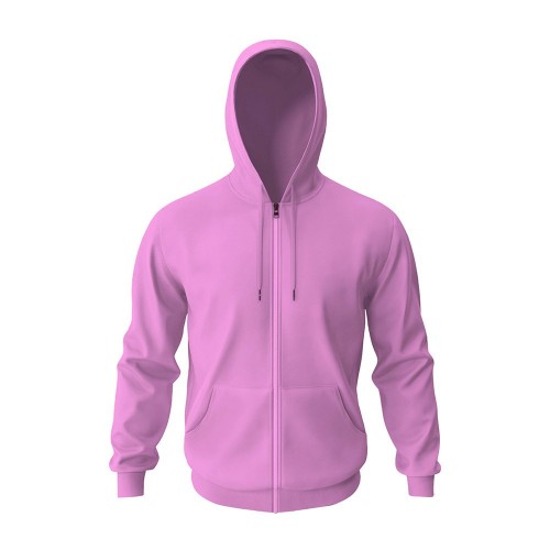 Kendin Tasarla Pembe Fermuarlı Hoodie