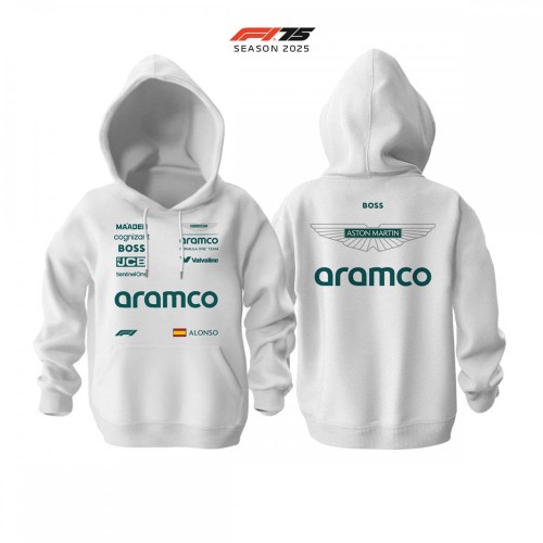 Aston Martin F1 Team: AMR25 White Edition 2025 Hoodie
