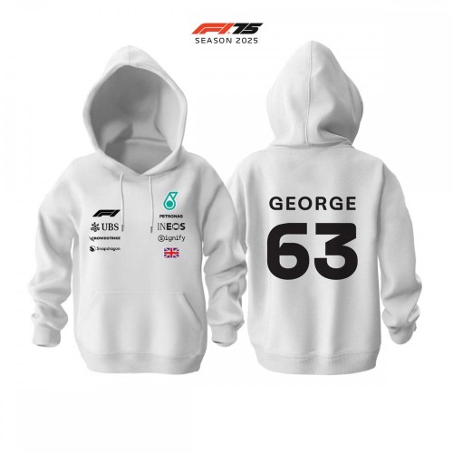 AMG Petronas F1 Team: W16 White Crew Edition 2025 Hoodie