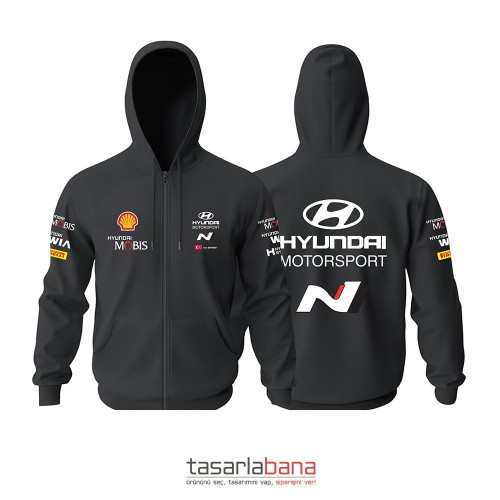 Hyundai Motorsport N Fermuarlı Hoodie Black Edition