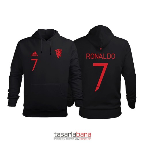 Manchester United Black Devil Edition 2021-2022 Kapüşonlu Hoodie