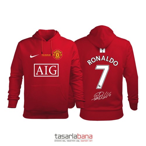 Manchester United Home Edition 2007-2008 Kapüşonlu Hoodie