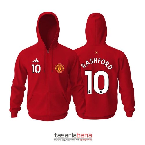 Manchester United Home Edition 2023-2024 Fermuarlı Kapüşonlu Hoodie