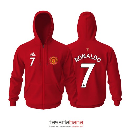 Manchester United Home PL Edition 2021-2022 Fermuarlı Kapüşonlu Hoodie