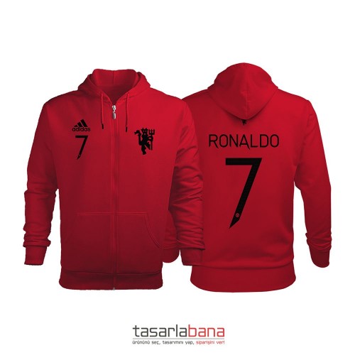 Manchester United Red Devil Edition 2021-2022 Fermuarlı Kapüşonlu Hoodie