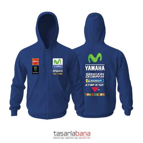 Movistar Yamaha MotoGP Valentino Rossi Edition Fermuarlı Kapüşonlu Hoodie