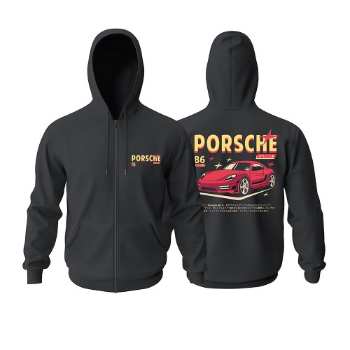 Porsche 86 club Fermuarlı Hoodie