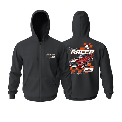 Racer 23 Fermuarlı Hoodie