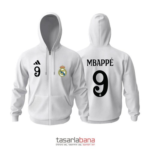 Real Madrid Home 2024-2025 Fermuarlı Kapüşonlu Hoodie