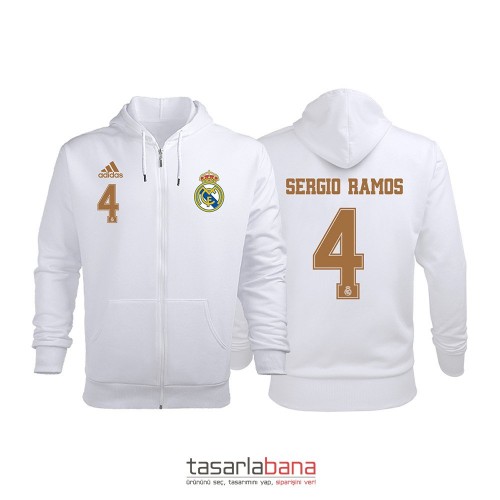 Real Madrid Home Edition 2019-2020 Fermuarlı Kapüşonlu Hoodie