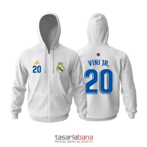 Real Madrid Home Edition 2021-2022 Fermuarlı Kapüşonlu Hoodie