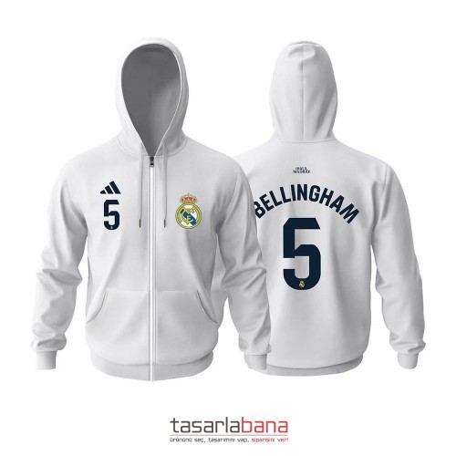 Real Madrid Home Edition 2023-2024 Fermuarlı Kapüşonlu Hoodie