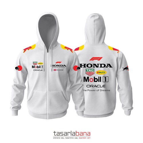 Redbull Honda Fermuarlı Hoodie