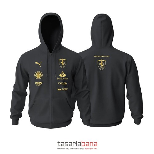 Scuderia Ferrari Gold Edition Fermuarlı Hoodie