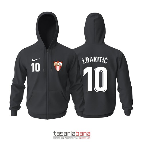 Sevilla Third Edition 2021-2022 Fermuarlı Kapüşonlu Hoodie