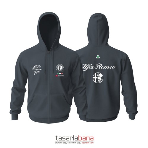 Team Alfa Romeo Smoke Edition 2025 Fermuarlı Hoodie