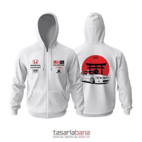 Team Honda JDM Edition Fermuarlı Hoodie