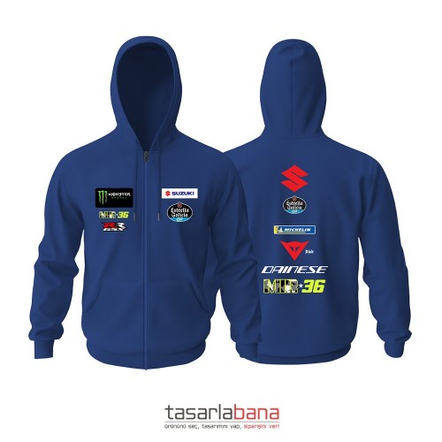 Team Suzuki MotoGP Joan Mir Edition Fermuarlı Kapüşonlu Hoodie