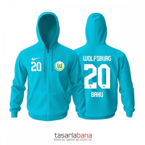 VfL Wolfsburg Third Edition 2021-2022 Fermuarlı Hoodie