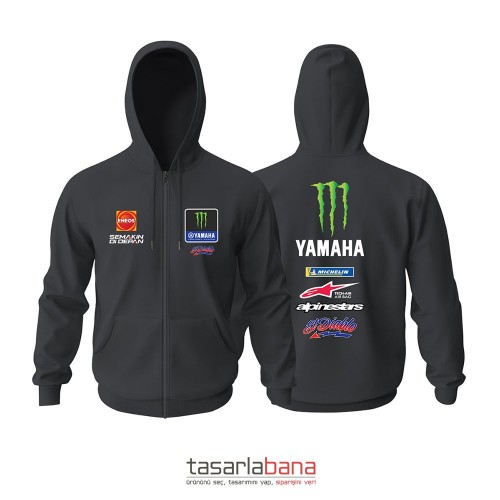 Yamaha Factory Racing Fabio Quartararo Edition Fermuarlı Kapüşonlu Hoodie