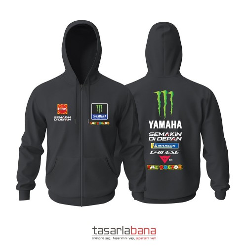 Yamaha Factory Racing Valentino Rossi Edition Fermuarlı Kapüşonlu Hoodie